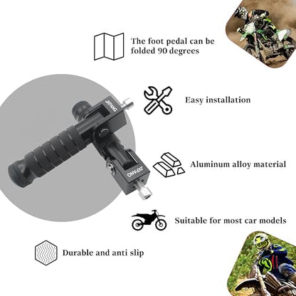 Universal Motorcycle Bicycle Folding Passenger Foot Pegs M8 Rearsets Rear Set Footrests Footpeg Foot Rest Peg Pedals For Bike Install Hole 8mm (Black) - color: Black