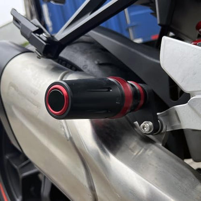Motorcycle Exhaust Slider Crash Protector Compatible with Ninja 250R 300 400 650 ZX-10R ZX-14R 1000SX 1100SX 2006-2024 2025 2026 | Frame Slider Falling Protection Accessories (red) - color: red