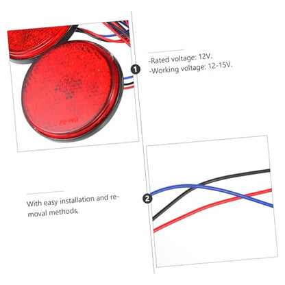 2Pcs LED Motorcycle Tail Light Reflector Brake Stop Signal Light Durable Reflectors for Motorbikes Atvs and Electric Vehicles Safety Reminder Warning Function
