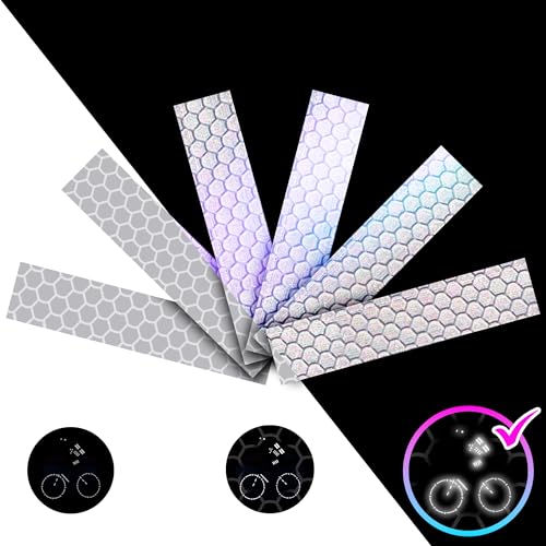 LOOM Reflective Stickers for Helmet | 6pcs Brilliant Gray | Similar to 3M Reflective Tape | Bike Reflectors for Night Riding, Mailbox reflectors | Waterproof hi vis Decals for Car, Trailer - color: Brilliant-gray
