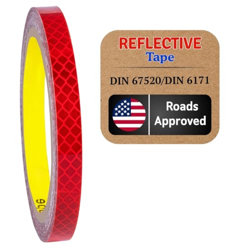 Reflective Reflective Tape Reflective Film Safety Warning Tape Waterproof Reflective Film Cars Motorcycles Helmet Bicycle Made with Diamond Grade (4092 Red 30mm X 5meter) - color: 4092 Red 30mm X 5meter