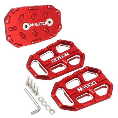 Motorcycle Foot Pegs Front Footpegs Footrests Pedal Enlarger Brake Extension for Honda NX500 2023 2024 2025(A Set Red) - color: A set Red