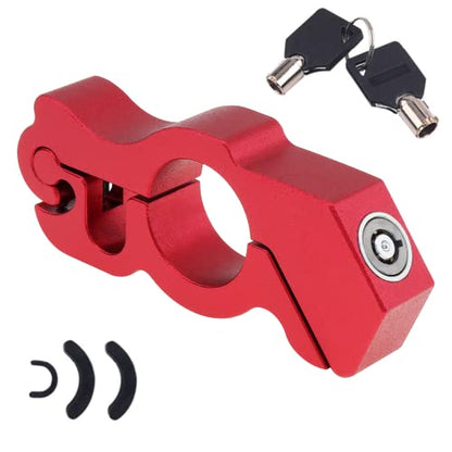 Windance Motorcycle Anti Theft Lock,Heavy Duty Front Brake Lock,Throttle Grip Clutch Brake Lever Handlebar Protection (Red, L) - color: Red