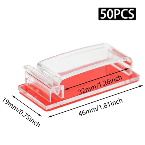 50Pcs Self-Adhesive Cable Clips, Cable Management Clips, Wire Organizer for TV PC Ethernet Cable Under Desk Home Office(Clear) - color: Clear