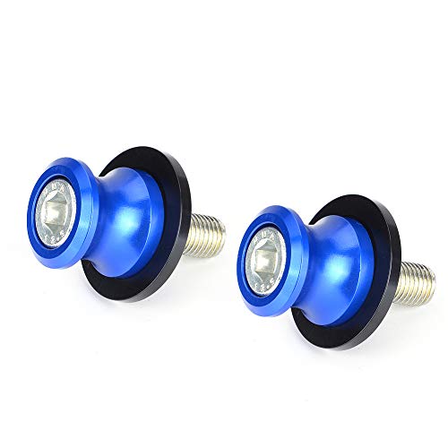 Goldfire 2pcs 10MM M10 X1.25 Motorcycle Swing arm Sliders Spools CNC Swing Arm Stand Screw for FZR 1000/600R/400 for Kawasaki Z750 /Z750S/ Z750R /ER-6F /ER-6N /Duke 125/200/390 (Blue) - color: Blue Style 10MM M10 X1.25 Swing Arm Stand Screws