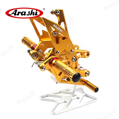 Arashi Version 2.0 Adjustable Rearsets for Honda CBR1000RR 2012-2017 SP include non-ABS, Gold - color: Gold, size: CBR1000RR 2012-2017 SP include non-ABS