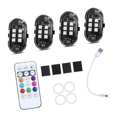 2/4 / 6 / 8pcs LED Warning Lights for Motorcycle Car Shockproof Design Light - color: 4 lights