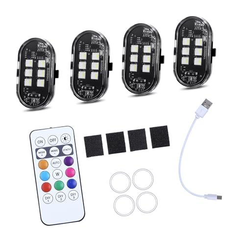 2/4 / 6 / 8pcs LED Warning Lights for Motorcycle Car Shockproof Design Light - color: 4 lights