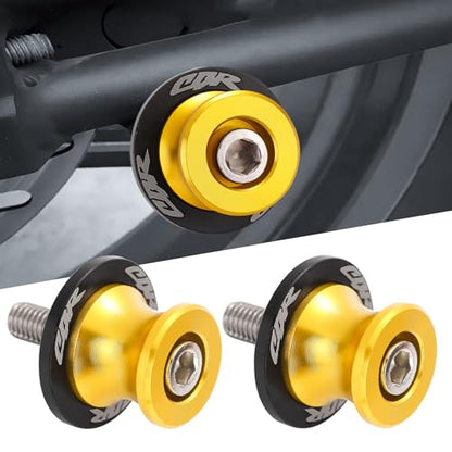 2Pcs Motorcycle Swing Arm Spools for Honda CBR150 CBR100F CBR1000RR CBR1100XX CBR125 CBR250 CBR400RR CBR400F CBR450SR CBR600RR CBR900RR CBR954RR Aluminum (Gold) - color: Gold