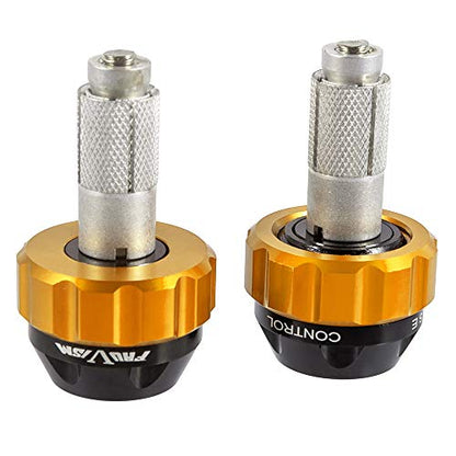 Throttle Lock Cruise Control Grip Ends Handlebar Plugs Sliders for 22mm Motorcycle Handlebar with 14mm/18mm Inner Diameter or with M6 Screw Holes (Gold) - color: Gold