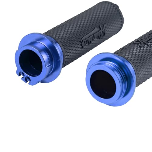Advanblack AXION Performance Grips, Cable Throttle Hand Grips Compatible with Harley Touring Road Glide Street Glide, Softail - color: Blue