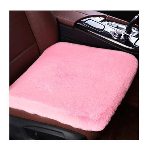 Ohleats Sheepskin Car Seat Cushion, Comfortable Soft Fur Wool Auto Front Seat Cover, Vehicle Seat Protector Pad for Warm Winter Office Chair, Universal Decor Car Accessories (Pink) - color: Pink