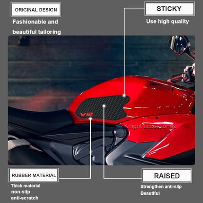 Motorcycle Tank Traction Pad Anti Slip Sticker Gas Knee Grip Protector for Panigale Streetfighter V2 2022 2023