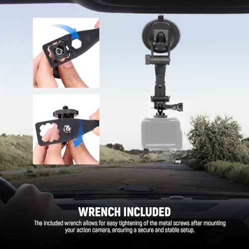 NEEWER Action Camera Tripod Mount Adapter with 1/4"-20 Screw Aluminum Alloy Accessories Compatible with Insta360 X5 X4 X3 GoPro Hero 13 12 DJI Osmo Action 5 Pro 4 3 AKASO APEMAN, GP-81 - style: GP-81