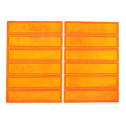 Customizable Reflective Helmet Strips Reflective Tape Stickers for Hardhats Safety Reflective Stickers Waterproof High Visibility Stickers 12pc - color: Orange Rectangle
