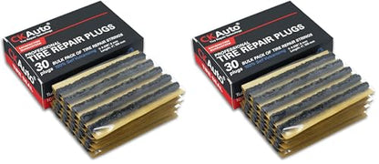 CKAuto 30pcs 4" Black Tire Repair Strings, Automotive Tool Tire Repair Plugs for Tubeless Off-Road Tires Car, Bike, ATV, UTV, Wheelbarrow, Mower (Pack of 2) - color: Black, size: 4" x φ0.236" 30pcs (Pack of 2)