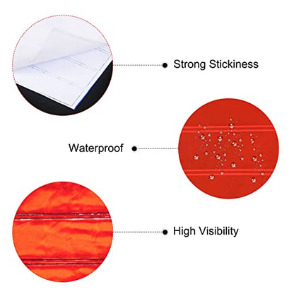 PATIKIL Reflective Stickers, 15 Pack 1 x 4.5" Waterproof Adhesive High Visibility Night Caution Warning Safety Tape Strips for Backpacks Bikes Helmets, Red - color: Red