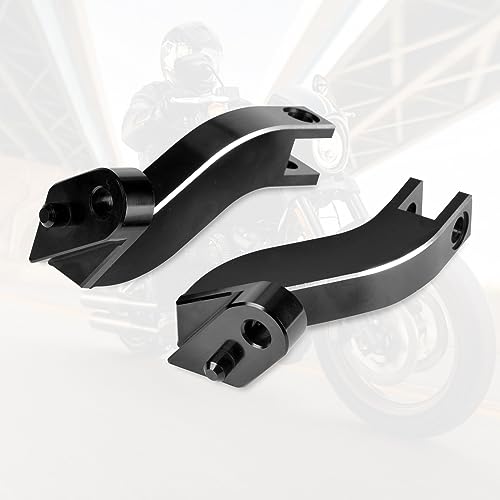 Rear Passenger Foot Peg Bracket Foot Peg Extension Mounting Kit for Harley Touring Road King Road Glide Street Glide Electra Glide Models 1993-later (Gloss Black) (Replaces HD# 50198-97B)