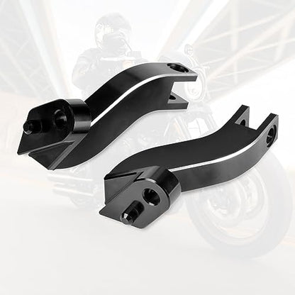 Rear Passenger Foot Peg Bracket Foot Peg Extension Mounting Kit for Harley Touring Road King Road Glide Street Glide Electra Glide Models 1993-later (Gloss Black) (Replaces HD# 50198-97B)