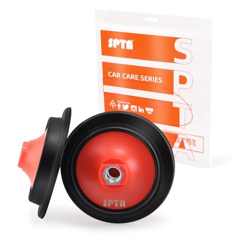 SPTA 2Pcs RO Rotary Flexible Backing Plate, Hoop-and-Loop Face PU Soft Backing Pad Used On Rotary Polisher Sander for Sanding Polishing Buffing Finishing (5/8"-11 Thread, Orange, 5Inch (125mm)) - size: 5Inch (125mm), style: 5/8"-11 Thread