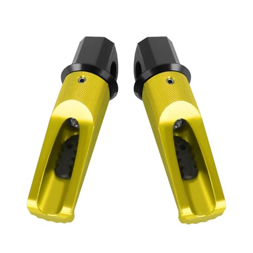 Motorcycle Footpegs Rear Passenger Foot Pegs Replacement for Yamaha YZF R25 R3 R15 MT03 MT25 MT07 MT09 MT10 XSR 700 900 T-MAX TMAX T MAX 530 500 FZ1 FZ6 Foot Rests Pedal (gold) - color: gold