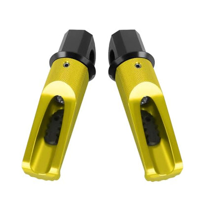 Motorcycle Footpegs Rear Passenger Foot Pegs Replacement for Yamaha YZF R25 R3 R15 MT03 MT25 MT07 MT09 MT10 XSR 700 900 T-MAX TMAX T MAX 530 500 FZ1 FZ6 Foot Rests Pedal (gold) - color: gold