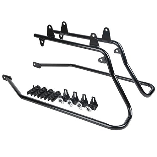 SLMOTO Saddlebags Saddle Bag & Chrome Conversion Bracket For Harley Softail Fatboy FLST Harley-Davidson Softail CVO Convertible FLSTSE3 - color: Red + Black Conversion Brackets