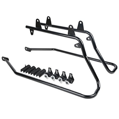 SLMOTO Saddlebags Saddle Bag & Chrome Conversion Bracket For Harley Softail Fatboy FLST Harley-Davidson Softail CVO Convertible FLSTSE3 - color: Red + Black Conversion Brackets