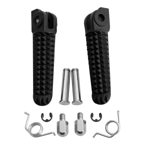 TCMT Front Foot Pegs Footrests Fit For Yamaha YZF R1 1998-25 YZF R6 2003-2020 YZF R6S 2003-2009 R1S R1M 2015-2024 Replace for 1KB-27461-00-00 - color: Sand Black