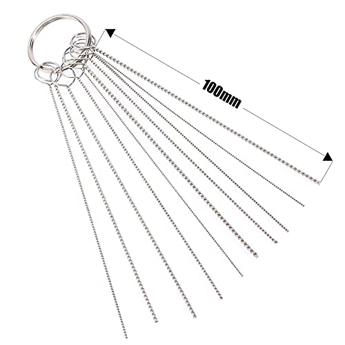 26 Cleaning Wires Set 20 Needles 24 Nylon Tube 10 Brushes Tool for Welder Carbon Dirt Jet Cleaner Nozzles Gas Orifice Engine Carburetor Carb Chainsaw Sprinkler Shower Head ATV Motorcycle Bike