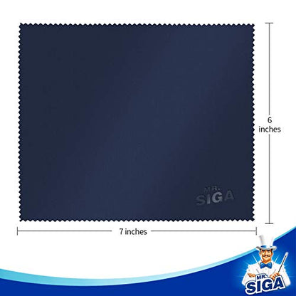 MR.SIGA Premium Microfiber Cleaning Cloths for Lens, Eyeglasses, Screens, Tablets, Glasses, 6 Pack, 6 x 7 inches (15 x 18 cm) - size: 6 Pack-6 X 7 inch