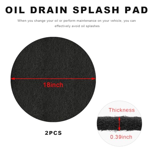 2 PCS Oil Drain Splash Pad, 18" Round Oil Change Mat Heat-Resistant No Splatter Pad, Anti Splash Drip Collector Pan for Car Changing Oil & Transmission Drain Pan, Car Accessories - color: 18 Inch