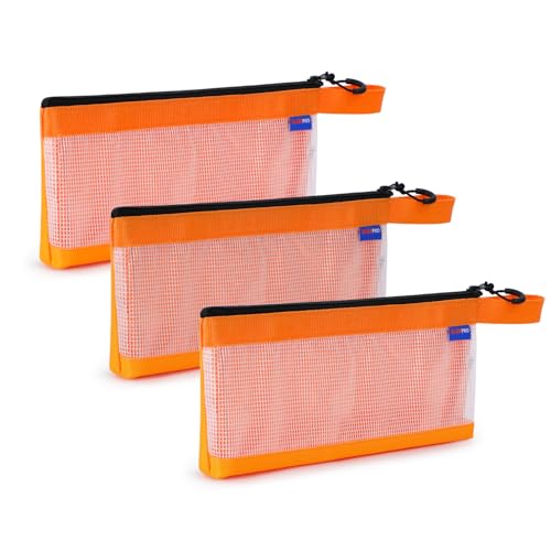 Tool Pouches with Zipper, Multi-Purpose Utility Tool Bags Organizer for Small Hand Tools, Screws, Nails, Pliers & Wrenches, Storage Pouch Set for Electricians, Plumbers, HVAC & Mechanics - color: Orange, size: 3 PCS Medium