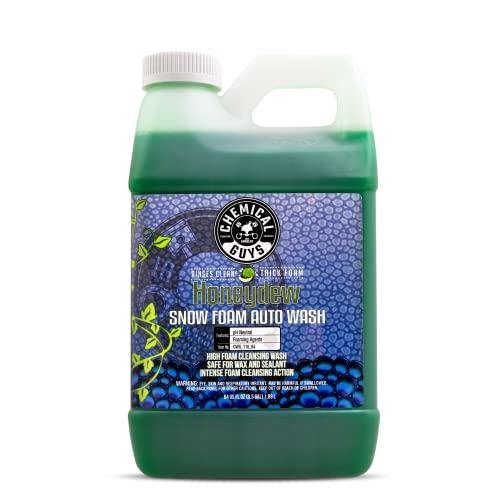 Chemical Guys Car Wash Soap for Foam Cannon or Bucket, Honeydew Snow Foam Car Wash Soap for Trucks, Motorcycles, RVs & More, Super Suds, Honeydew Scent - 64 oz (Half Gallon) - size: 64 Ounce (Pack of 1), style: HONEYDEW