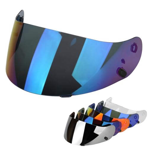 CL-17 Visor HJ-09 Face Shield CS-R3 Motorcycle Helmet Visor for FS-15 IS-16 FG-15 AC-12 Assault/Rapid/Stream CL-15 Face Shield for CL-15 CL-16 CL-17 CL-SP CS-R1 CS-R2 CS-R3 FS-10 (Rainbow) - color: Rainbow