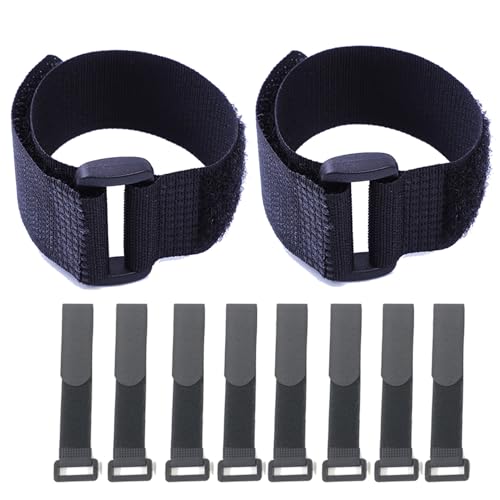 Fastening Hook and Loop Cable Straps,10Pack Black Self-Adhesive Cable Ties,Nylon Securing Straps with Buckles,Adjustable and Reusable Cinch Straps for Cords Organized and Tidy(1" x 12") - size: 1" x 12"