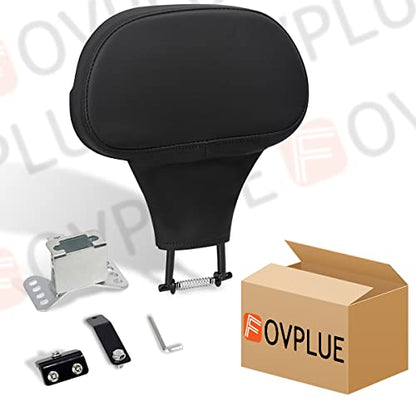 FOVPLUE Adjustable Rider Backrest, Detachable Plug-in Driver Backrest Pad w/Mounting Kit for Harley Touring 2009-2025,CVO Road Glide Street Glide Tri Glide FLHTK/L Electra Glide Road King,BLACK - color: Black Smooth style