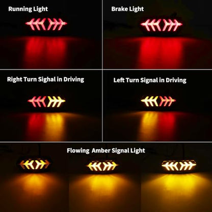 DREAMIZER LED Tail Light w/Turn Signal Sequential Motorcycle Taillight Compatible with Honda Grom MSX125 CBR650 CTX700 CTX700N and More (Red) - color: Red