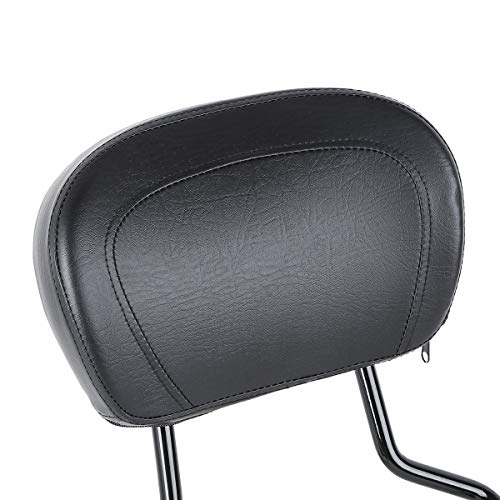 TCT-MOTORPARTS Sissy Bar Upright Passenger Backrest Pad Fits for Harley Touring Street Road Glide 2009-2025 - color: Black