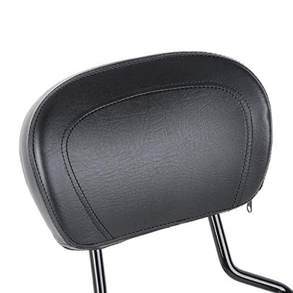 TCT-MOTORPARTS Sissy Bar Upright Passenger Backrest Pad Fits for Harley Touring Street Road Glide 2009-2025 - color: Black