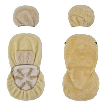 1PC Front Bucket Genuine Sheepskin Car Seat Cover Lambskin Winter Car seat Cushion Lambs Wool Sheep Skin Fuzzy Seat Cover Shearling Car Accessories for SUVs, Saloons and Trucks (Beige) - color: Beige
