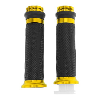 7/8" 22mm 15/16" 24mm Motorcycle Hand Grips Cover Kit Non Slip Handlebar Grips for Motorcycle Scooter Bicycle ATV Gold Tone - color: Gold Tone