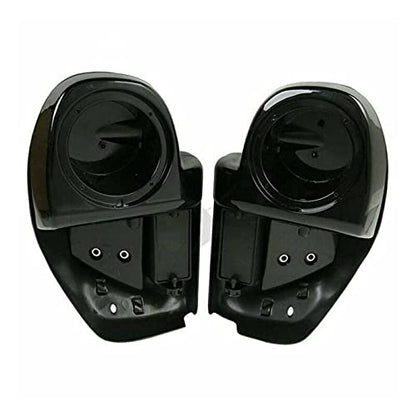 TCMT Highway Engine Guard Crash Bar Lower Vented Leg Fairing with 6.5" Speaker Pod Fit For Harley Touring 2014-2024 Road King Road Glide Street Glide Electra Glide - color: Black Crash Bar, Standard Leg, size: Style C Lower Vented Leg