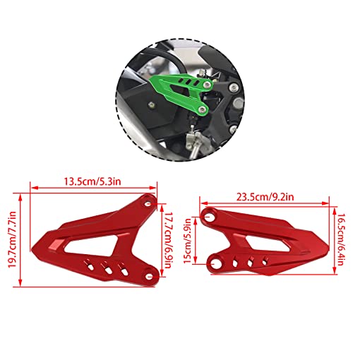 Rider Foot Peg Heel Guard Plates Motorcycle Footrest Pedal Protector Compatible with Kawasaki NINJA400 Z400 NINJA 400 500 NINJA e-1 Z e-1 Z 7 HYBRID - color: Green
