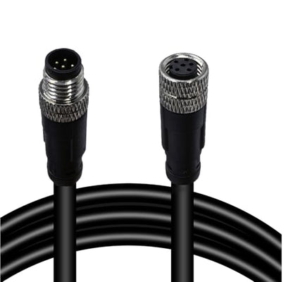 M8 6-Pin Male to Female Connector Cable, A-Coded Straight Circular Industrial Molded Cable, IP67 Waterproof Unshielded PVC Wire, 30V 3A AC/DC, AWG24 - size: 3m, style: 6pin