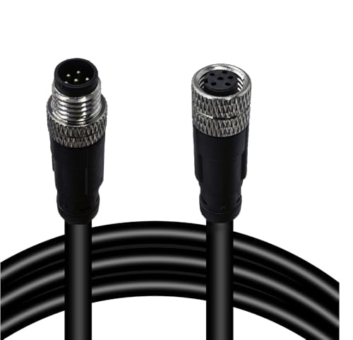 M8 6-Pin Male to Female Connector Cable, A-Coded Straight Circular Industrial Molded Cable, IP67 Waterproof Unshielded PVC Wire, 30V 3A AC/DC, AWG24 - size: 3m, style: 6pin