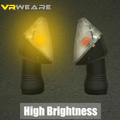 2Pcs Motorcycle Turn Signal Indicator Light Compatible with KAWASAKI ZX6R ZX-6RR KLE500 KLE 650 KLR650 Front/Rear Blinker Lamp (White Shell) - color: White Shell