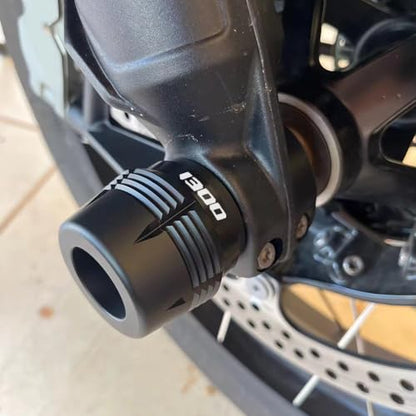Compatible with 2025 R1300GS Adventure R 1300 GS R1300 GS RT GSA 2026 R1300RT R1300RS R1300R Motorcycle Front Wheel Fork Axle Sliders Crash Protector (Blue) - color: Blue