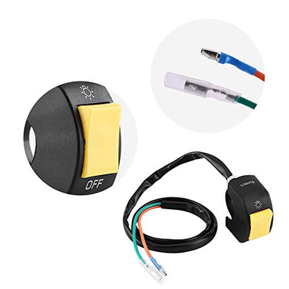 7/8" Motorcycle Headlight Wwitch,DC 12V/10A Handlebar Toggle Switch for Motorcycle Yellow - color: Yellow
