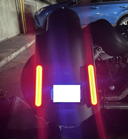iJDMTOY Dual Rear Fender/Bagger Vertical Mount LED Rod Light Kit, Compatible with Harley Davidson Motorcycles, Full LED 3-in-1 Stop/Brake, Turn Signal, Parking Light